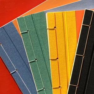 A collection of photo booklets in japanese binding technique